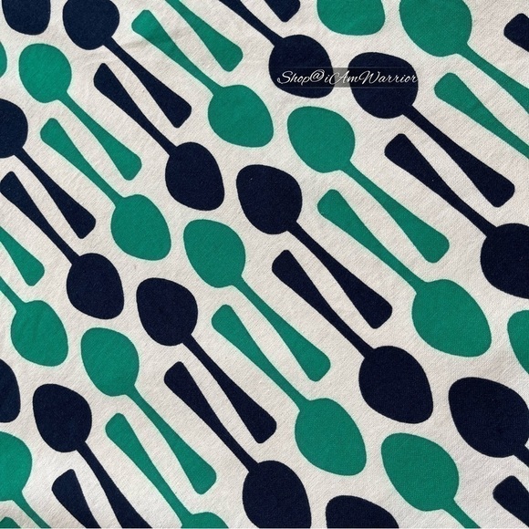 Anthropologie NWT Eva Franco repeating spoon print a-line midi skirt @iamwarrior - Picture 5 of 12